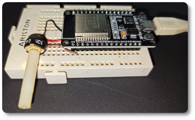 Pruebas entrada de potenciómetro a una entrada analógica de la placa ESP32 DEVKITV1