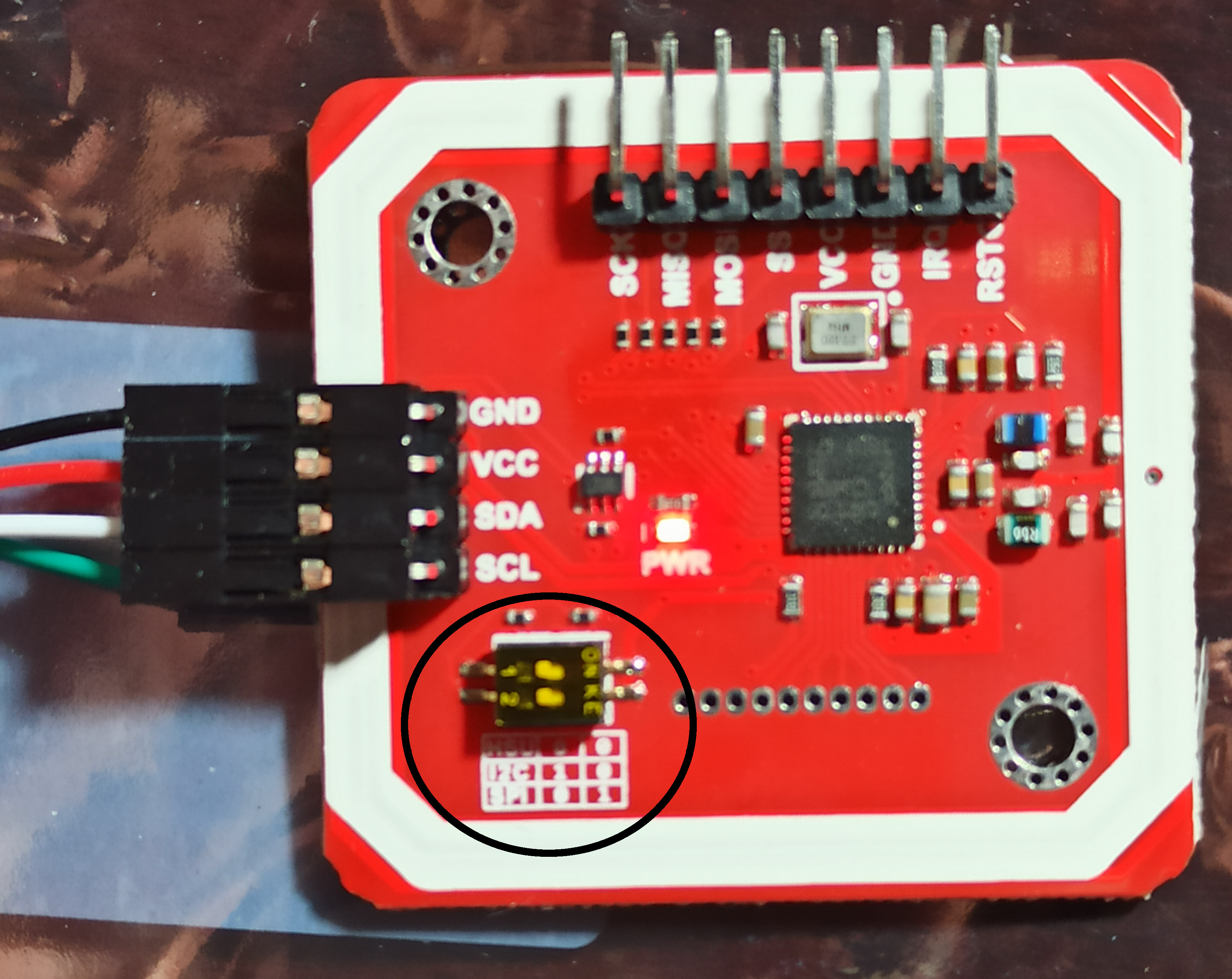 Conexión cable USB al lector PN532